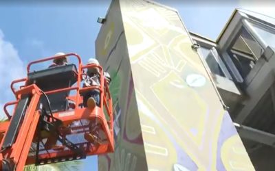 Artistas pintam grafite de 6 metros em homenagem ao lendário mestre de capoeira Cobrinha Verde, em Salvador